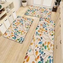 1pc Fresh And Rustic Kitchen Floor Mat, Made Of Polyester Fiber Material, Has Anti-Slip And Anti-Fouling Effects, And Is Suitable For Practical And Decorative Use In Kitchen, Living Room And Bedroom.