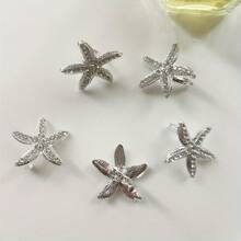 5pcs Women Elegant Rhinestone Pentagram Small Hair Clips, Simple Design For Daily And Party Use, Claw Clips, Hair Claws, Hair Slide, Hair Barrettes, School Stuff
