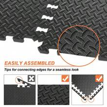 24/48 Tiles Gym Flooring Gym Mats Exercise Mat For Floor Workout Mat Foam Floor Tiles For Home Gym Equipment Garage - 四十八 黑色 - 查看 3
