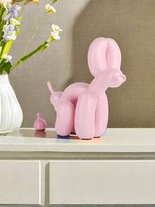 1pc Balloon Dog Statue Modern Balloon Animal Art Statue, White Elephant Gag Gifts, Humor Small Decor Item, Funny Pooping Dog For Coffee Table Decoration - Multicolor - View 2