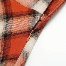 Back To School Essentials Gothic Plaid Mini Skirts For Women Short High Waist Plaid Skirts - Orange Beige - 查看 4