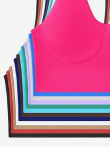 LianShengFa 12 chiếc áo ngực yoga không đường may, độ co giãn cao, không gọng, áo ngủ hai dây mềm mại thoải mái, đồ lót nữ thoáng khí kiểu U-back - Nhiều màu - Xem 6