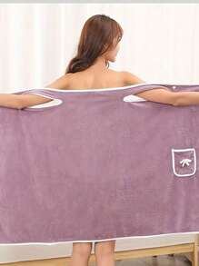 Juego de toallas de baño con bolsillo - Adulto con toalla de baño de almacenamiento de bolsillo, gruesas, de terciopelo, absorbentes y de secado rápido - Apropiado para usar después del baño - No te preocupes por caer, apto para salones de belleza, hogar y baño