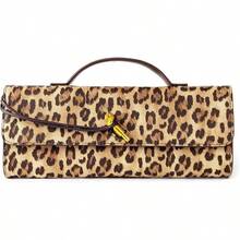 Women's Woven Wallet Evening Clutch Woven Leather And Suede Handbag Crossbody Bag Suede Wallet Formal Evening Bag - Báo Nâu - Xem 6