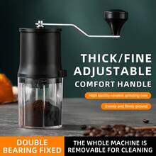 Manual Coffee Grinder, Small Portable Hand Crank Coffee Grinder With Adjustable Coarseness, Ceramic Burrs, Ideal For Home And Outdoor Use (Non-Electric) - Multicolor - View 2