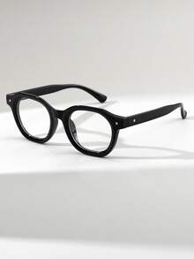 1 副女士圆形大框简约百搭街头风格眼镜，适合日常佩戴