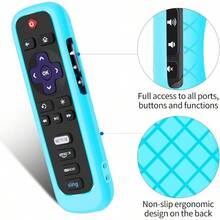 Remote Case For Roku Battery Cover For  Smart TV Steaming Stick Silicone Protective Controller Remote Cover Universal Sleeve Skin Glow In The Dark Sky Blue - 天空輝光 - 查看 5
