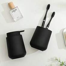 2 Piezas Juego de Accesorios de Baño que Incluye Dispensador de Jabón, Espumador, Soporte para Cepillo de Dientes, Vaso, Herramientas Prácticas de Baño, Accesorios de Baño