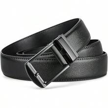 BOSTANTEN Belt Men Leather Reversible Belts Men 1 3/8 Casual Dress Pants, Two-In-One Belt - 004-消光黑/光滑 - 查看 8