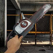 Spooktacular Halloween Decor: Realistic Chainsaw Prop In Rusty Red - Perfect For Haunted Houses And Costume Parties - Reddish Brown - View 2