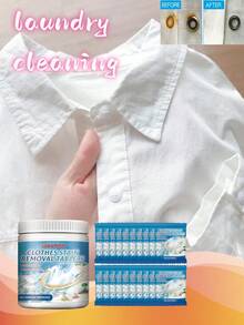 100g Clothing Stain Remover Effervescent Tablets, Deep Cleaning For Stubborn Stains, Gentle Cleansing & Fabric Softening, Suitable For Various Clothes, Random Old Or New Models - Multicolor - View 2