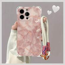 Funda para teléfono 1 pieza Una elegante correa para el hombro tipo bandolera, patrón Correa para el hombro tipo bandolera Correa de mano anticaída de cuatro esquinas Funda protectora para teléfono móvil Puede colgarse hacia atrás Funda para teléfono móvil suave adecuada para la serie 12 13 14 15 16 Pro Pro Plus - - Colores mixtos 1 - Ver 3