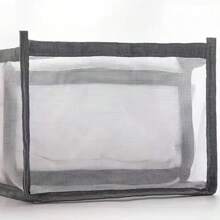 Elegante caja de almacenamiento de lencería de malla - Diseño a cuadros transparente, tela, organizador de espacio para calcetines, ropa interior y accesorios, caja de almacenamiento de moda, organizador de tela transpirable, suministros de organización del hogar para mujeres, organizador de almacenamiento, artículos esenciales de viaje, almacenamiento para dormitorio universitario