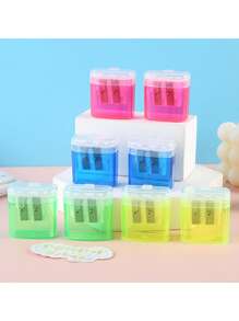 15支卡通铅笔带橡皮擦 + 免费双孔带盖铅笔刀 | 小学生塑料手动铅笔刀，儿童学习用品，幼儿园奖品，可爱创意绘画和素描铅笔，返校礼物