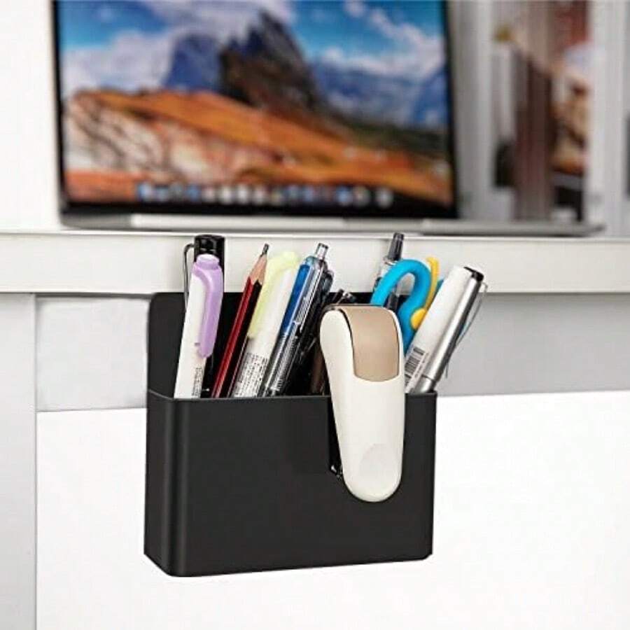 2 件双隔层磁性收纳盒，分区整理器，适用于小物品，磁性/可安装两用，桌面和墙壁整理必备，双分区分类存储，壁挂式节省空间，浴室和厨房方便取用