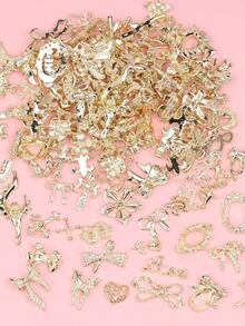 30pcs Y2K Random Mixed Butterfly, Heart, Cross Nail Art Decorations, DIY Nail Accessories, Nail Jewelry, Nail Gems Nails - Gold - View 4