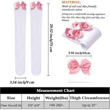 Women Plus Size Bow Thigh Highs Stockings Opaque Over The Knee Socks For Valentine's Day Dress Daily Favors - trắng - Xem 3