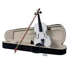 New 4/4 Acoustic Violin Case Set With Bow & Rosin, White Durable Hard Shell For Violin Protection & Travel - White - View 1