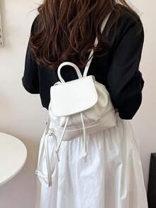 Unique Design Women's Backpack, 2025 New Fashion Versatile Bucket Bag, School Backpack - White - View 6