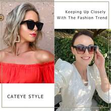 Gafas De Sol De Ojo De Gato Cateye Pequeño Cuadrado Sombra Mujeres Moda Vintage Gafas - Rojo/Humo - Ver 8