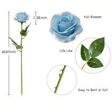 5pcs/10pcs Blue 20 Inch Valentine's Day Home Decoration Simulation High-End Roses,Bedroom Decoration Flowers Valentine's Day Bouquets, Desktop Decoration, Wedding Decoration Bride's Hand Bouquets, Wrist Flowers, Corsage Materials Home Restaurant Bedroom Vase Decoration Bouquets DIY Birthday Party Cake Materials Valentine's Day New Year Gift Materials Shooting Props, Vase Decoration, New Year Decoration, Outdoor Garden Decoration