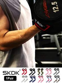 SKDK 1 Par de Muñequeras de Levantamiento de Pesas SKDK con Manijas Extras - Muñequeras de Malla para Fitness para Dominadas, Entrenamiento de Fuerza y Culturismo - Múltiples Colores, Esenciales para Culturismo | Muñequeras Ajustables | Soporte de Muñeca de Malla, Accesorios de Muñequeras de Levantamiento de Pesas para Gimnasio