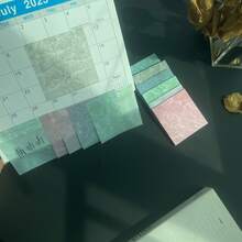 6入透明波紋紋理PET材質便利貼，6種不同顏色，自黏式，適用於辦公室、開學季、居家，書寫文具用品 - 彩色 - 查看 8