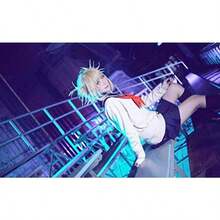 LAnime My Boku No Hero Academia Akademia Himiko Toga Short Light Blonde Ponytails Heat Resistant Cosplay Costume Wig+Cap5001 - 艾秀 - 查看 7