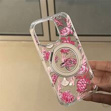 Funda de Teléfono Transparente con Soporte Metálico para iPhone 17air/16/15/14/13 Pro, Pro Max, Plus, 360 ° Rotación + ajuste multiángulo, soporte súper fuerte, libera las manos. - transparente - Ver 3