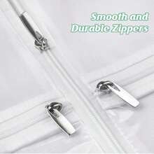 4 bolsas de almacenamiento con bolsillo con cremallera para vestido de novia, abrigo, organizador de prendas, protector de no tejido para vestido, abrigo, falda, artículos esenciales para dormitorio, organizador de ropa, organización y almacenamiento de armario para el dormitorio - Blanco - Ver 4