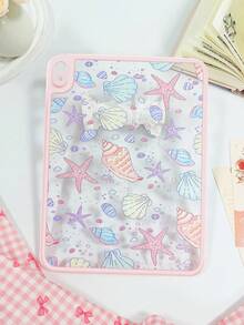 1个透明亚克力粉色边框海星贝壳图案平板保护壳，兼容iPad Mini 6/Mini 7/Air 1/Air 2/9.7/10.2/10.5/Air 4/Air 5/10.9/Pro 11/第十代/Air 11英寸(M2)-2024/Pro 11英寸(M4)-2024/iPad Air 11英寸(M3) 2025/iPad (A16) 11英寸第十一代 2025。高透明度亚克力后盖，亚克力平板电脑保护壳，单层外壳，不带笔槽。 - 粉色 - 查看 4