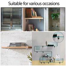 2PCS Glass Shelf Support Adjustable Glass Shelf Bracket Polished Chrome Wall - Silver - View 6