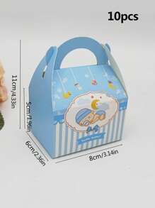 10pcs Baby Party Favor Boxes, Baptism/1st Birthday Candy Box Gifts, Baby Shower Party Supplies