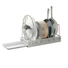 Pull-Out Under-Cabinet Organizer For Pots And Pans, Sliding Lid Holder And Pan Rack In The Kitchen, Extendable Cabinet Storage For Pot Lids, Bakeware, Dishes, 7 Adjustable Dividers, White - 白色 - 查看 4