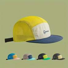 1 Peça Boné de Rede de Secagem Rápida e Respirável com Splice, Boné de Beisebol para Esportes ao Ar Livre, Boné Snapback com Contraste de Cores e Proteção Solar