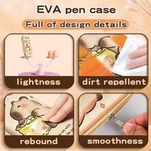 Capybara Pencil Case - 3D Cartoon Design For Kids School Supplies - Brown - View 5