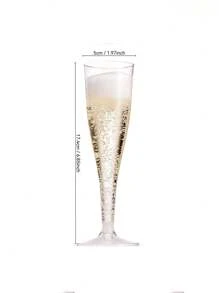 5/10 Pieces Reusable 4.5 Ounces Clear Plastic Champagne, Clear Plastic Champagne Flutes, Shatterproof Plastic Cups For Parties, Weddings And Large Events Back To School, Suitable For Weddings And Outdoor Celebrations, Champagne Flutes Plastic