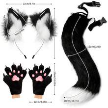 ¡RecomendadoJuego de guantes de manoplas de pata de gato con orejas de lobo de zorro, para fiestas de Halloween, disfraces de cosplay¡Top de Temporada - Marrón - Ver 5
