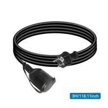 CILIA EU Power Extension Lead With Shuttered Socket - 3m/5m/10m - Flexible Rubber Cable