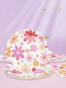 10 pièces Set de vaisselle de fête Daisy groovy : assiettes, gobelets, serviettes. Fournitures de fête Daisy. Ensemble rétro hippie boho de fleurs Daisy boho. Gobelets en papier, couverts de fête. Décorations pour anniversaire, baby shower, mariage, fête hippie Daisy - Multicolore - Voir 5
