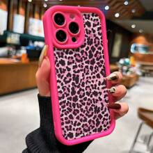 Funda protectora a prueba de golpes con estampado de leopardo, Leopardo magenta sexy, compatible con Apple 13/11/12/14PlusPlus/XR/16/16ProMax, cubierta protectora