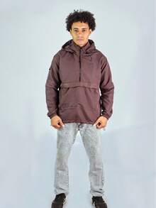 ANORAK URBAN CHAMELEON WINDCUT JACKET HOOD Autumn Spring Oversized Knot Zipper Men's - 鏽棕色 - 查看 2