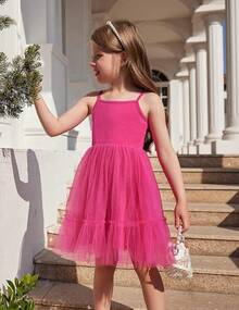 2025Toddler Girls Tulle Dress Rainbow Tutu Birthday Princess Dresses Formal Photo Shoot Outfit Summer Clothes 2-6T'Sprout Style' - 粉色 - 查看 8