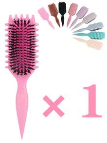 卷发造型梳 - 防毛躁，顺滑造型梳，适用于卷发、波浪发和螺旋发，梳齿柔软，具有头皮按摩功能，轻巧便携，干湿两用，可吹干，增加蓬松度，打造清晰卷度，适合居家、旅行、沙龙和日常使用。