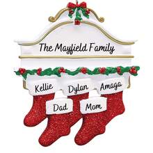 1pc Personalized Christmas Hanging Ornament, Christmas Tree Decoration Pendant, Customized Family Member Name, Gift For Mom, Gift For Grandmother, Gift From Grandchildren To Grandma, Car Hanging Ornament, Holiday Decoration, Family Keepsake Home Decor, 2027 Christmas Room Decoration - Red - View 7