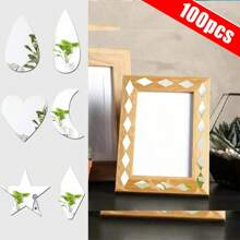 1 Set Of Drop Shape Mosaic Tiles, Acrylic Mosaic Mirror Tiles For DIY Crafts Living Room Decoration And Home Decor, Self Adhesive Silver Mirror Tiles Wall Decor Wall Stickers Wall Sticker Stickers