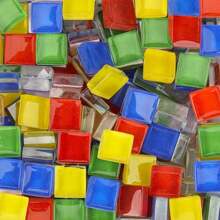 200/400/600pcs Mosaic Tiles Squares Crystal Mosaic Glass Tile For Crafts, And Decoration For Crafts, Handmade And Decoration Handmade Gift Festival DIY Material Home Decoration (Mixed Colors) ﻿