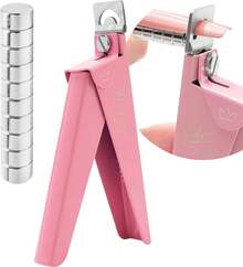 Yaya Acrylic False Nail With Magnets, Nail Tip Cutter With Length Measurement, 15Pcs Magnets () - Màu Hồng baby - Xem 2