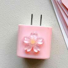 5 件/套可爱花卉电缆保护器，兼容 Apple 18W/20W 充电器盖，3D 粉色樱花充电线套，适合女士和女孩，DIY 手机充电线保护器，送给朋友的礼物 充电器配件 手机配件 - 多色 - 查看 4