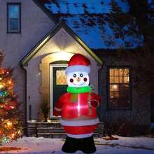 Inflatable 7 Ft Christmas Snowman With Built-In LED Lights, Stakes - Xmas Blow Up Yard Decor, Outdoor Christmas Decorations For Yard, Lawn, Garden - Christmas Inflatables - White - View 5